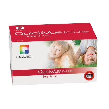 Strep A Rapid Test Kit QuickVue® In-Line® Strep A Infectious Disease Immunoassay Strep A Test Throat / Tonsil Saliva Sample 25 Tests (25/KT 12KT/CS) by Quidel Corporation  ID 0343